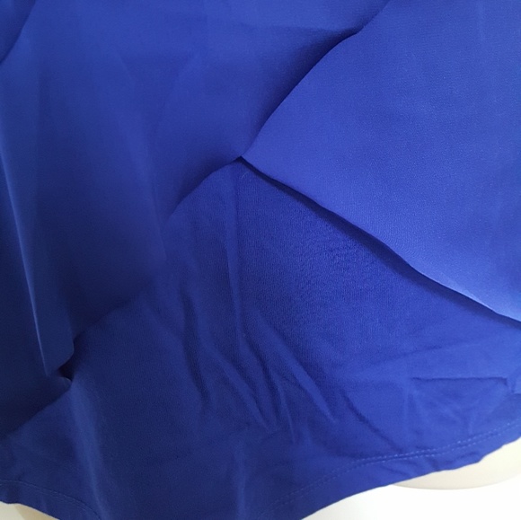 Adrienne Vitadini Royal Blue Ruffle Top - Picture 3 of 8